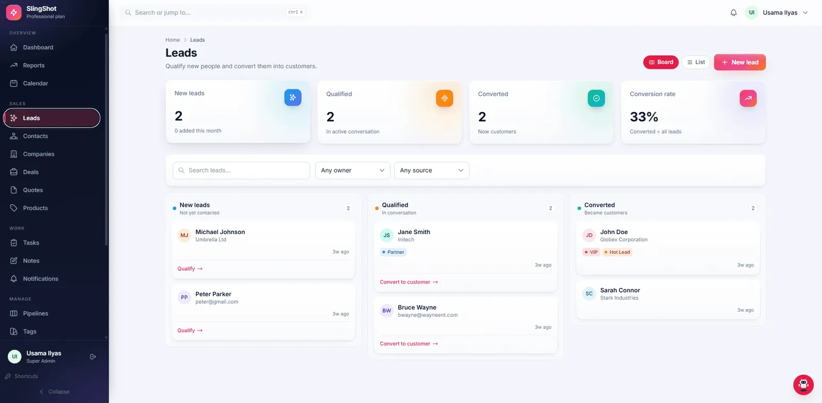 Slingshotteck CRM preview